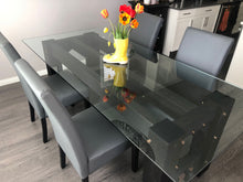 Load image into Gallery viewer, Timber Frame Dining Table complete with Glass Table Top